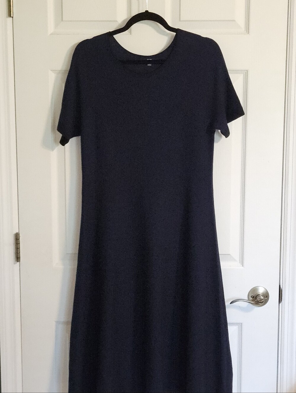 Uniqlo Navy Midi Short Sleeve Crewneck Dress - Picture 3 of 12